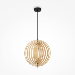 Lampa wisząca drewniana czarna MOD197PL-01W z serii Roots - Lampy Maytoni