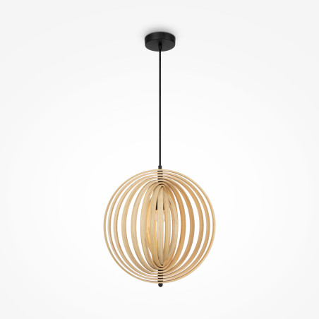 Lampa wisząca drewniana czarna MOD197PL-01W z serii Roots - Lampy Maytoni