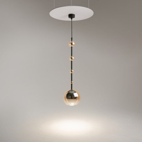 Lampa wisząca szklana czarna MOD227PL-01B1 z serii Ros - Lampy Maytoni
