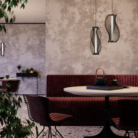 Lampa wisząca akrylowa czarna MOD263PL-L20B3K z serii Shadows of the past - Lampy Maytoni