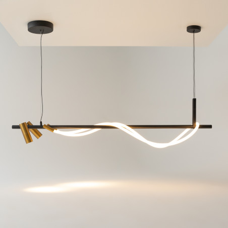 Lampa wisząca tekstylna czarna MOD166PL-L30GB3K z serii Tau - Lampy Maytoni