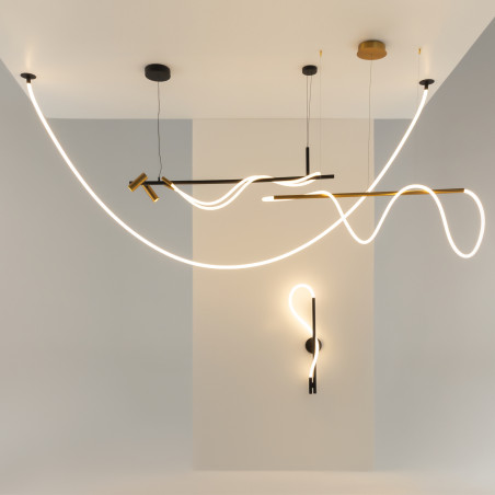 Lampa wisząca tekstylna czarna MOD166PL-L30GB3K z serii Tau - Lampy Maytoni