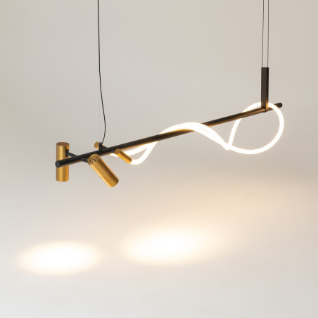 Lampa wisząca tekstylna czarna MOD166PL-L30GB3K z serii Tau - Lampy Maytoni