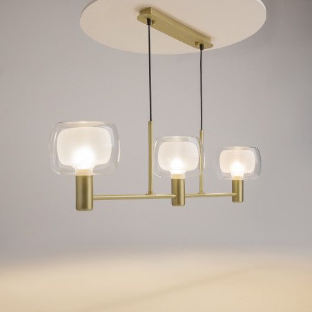 Lampa wisząca szklana złota 3-punktowa MOD411PL-03G z serii Vision - Lampy Maytoni