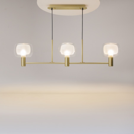 Lampa wisząca szklana złota 3-punktowa MOD411PL-03G z serii Vision - Lampy Maytoni