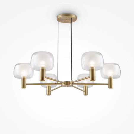 Lampa wisząca szklana złota 6-punktowa MOD411PL-06G z serii Vision - Lampy Maytoni