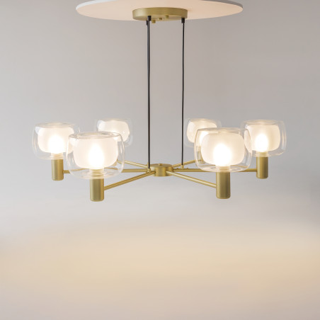 Lampa wisząca szklana złota 6-punktowa MOD411PL-06G z serii Vision - Lampy Maytoni