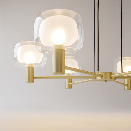 Lampa wisząca szklana złota 6-punktowa MOD411PL-06G z serii Vision - Lampy Maytoni