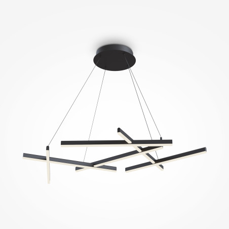 Lampa wisząca akrylowa czarna 6-punktowa MOD016PL-L75B z serii Line - Lampy Maytoni