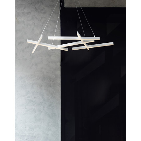 Lampa wisząca akrylowa biała 6-punktowa MOD016PL-L75W z serii Line - Lampy Maytoni