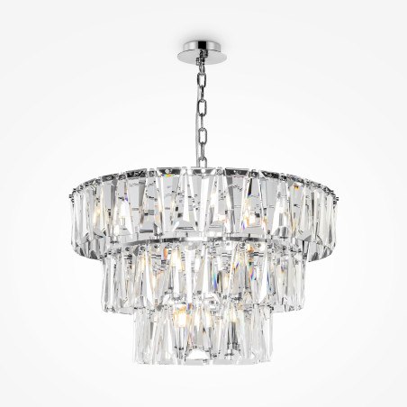 Lampa wisząca kryształowa chromowana 18-punktowa MOD043PL-18CH z serii Puntes - Lampy Maytoni