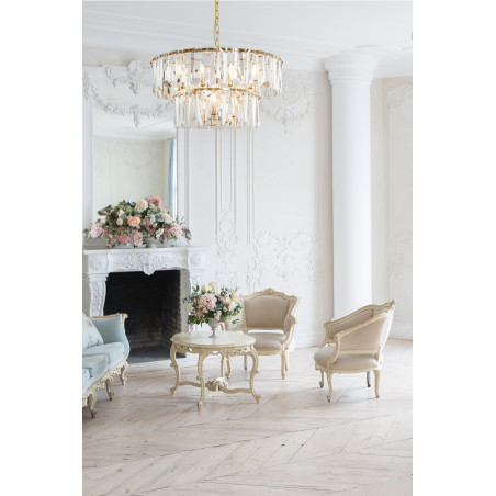 Lampa wisząca kryształowa złota 12-punktowa MOD043PL-12G z serii Puntes - Lampy Maytoni