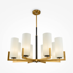 Lampa wisząca szklana czarno-mosiężna 8-punktowa MOD089PL-08BS z serii Fortano - Lampy Maytoni