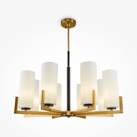Lampa wisząca szklana czarno-mosiężna 8-punktowa MOD089PL-08BS z serii Fortano - Lampy Maytoni