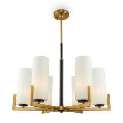 Lampa wisząca szklana czarno-mosiężna 6-punktowa MOD089PL-06BS z serii Fortano - Lampy Maytoni