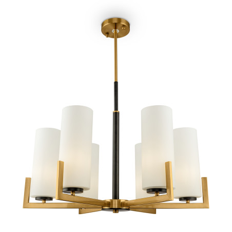 Lampa wisząca szklana czarno-mosiężna 6-punktowa MOD089PL-06BS z serii Fortano - Lampy Maytoni