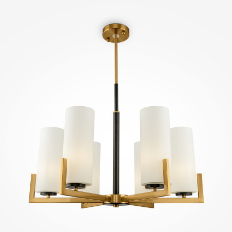 Lampa wisząca szklana czarno-mosiężna 6-punktowa MOD089PL-06BS z serii Fortano - Lampy Maytoni