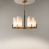 Lampa wisząca szklana czarno-mosiężna 6-punktowa MOD089PL-06BS z serii Fortano - Lampy Maytoni