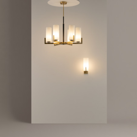 Lampa wisząca szklana czarno-mosiężna 6-punktowa MOD089PL-06BS z serii Fortano - Lampy Maytoni