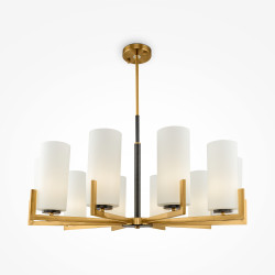 Lampa wisząca szklana czarno-mosiężna 10-punktowa MOD089PL-10BS z serii Fortano - Lampy Maytoni
