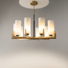 Lampa wisząca szklana czarno-mosiężna 10-punktowa MOD089PL-10BS z serii Fortano - Lampy Maytoni