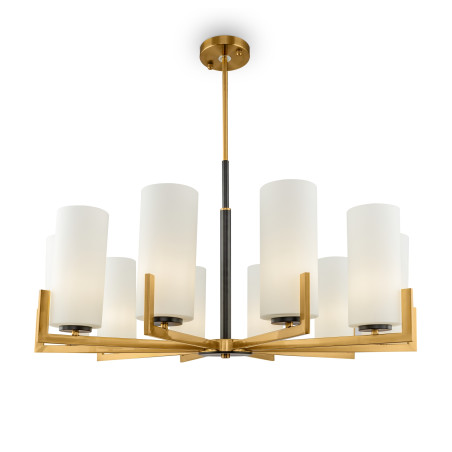 Lampa wisząca szklana czarno-mosiężna 10-punktowa MOD089PL-10BS z serii Fortano - Lampy Maytoni
