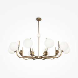Lampa wisząca szklana mosiężna 10-punktowa MOD109PL-10BS z serii Rendez-vous - Lampy Maytoni