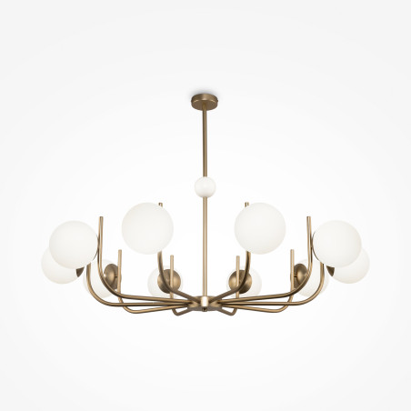 Lampa wisząca szklana mosiężna 10-punktowa MOD109PL-10BS z serii Rendez-vous - Lampy Maytoni