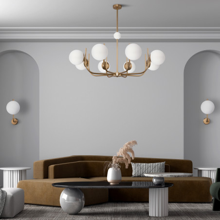 Lampa wisząca szklana brązowa 8-punktowa MOD109PL-08BS z serii Rendez-vous - Lampy Maytoni