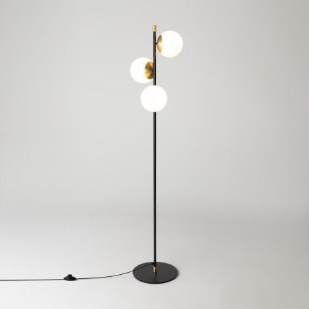 Lampa podłogowa szklana czarna 3-punktowa MOD048FL-03G z serii Nostalgia - Lampy Maytoni
