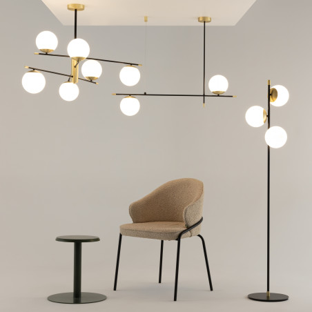 Lampa podłogowa szklana czarna 3-punktowa MOD048FL-03G z serii Nostalgia - Lampy Maytoni