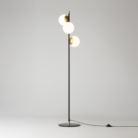 Lampa podłogowa szklana czarna 3-punktowa MOD048FL-03G z serii Nostalgia - Lampy Maytoni