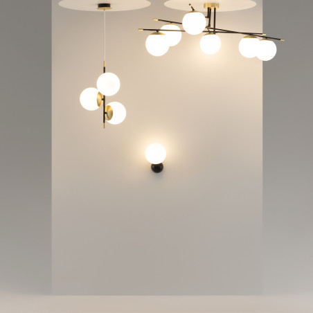 Plafon szklany czarny 6-punktowy MOD048CL-06G z serii Nostalgia - Lampy Maytoni