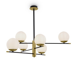 Lampa wisząca szklana czarna 6-punktowa MOD048PL-06G z serii Nostalgia - Lampy Maytoni