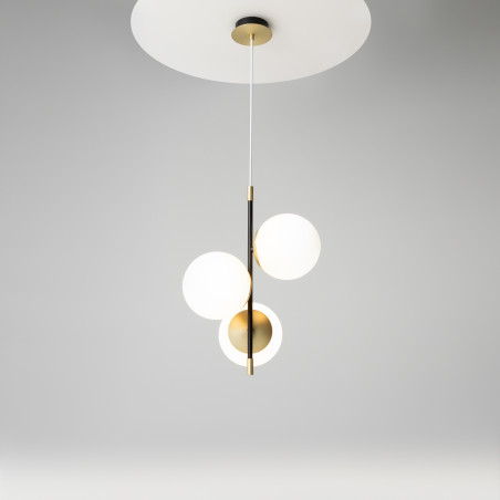 Lampa wisząca szklana czarna 3-punktowa MOD048PL-03G z serii Nostalgia - Lampy Maytoni