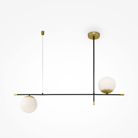 Lampa wisząca szklana czarna 2-punktowa MOD048PL-02G z serii Nostalgia - Lampy Maytoni