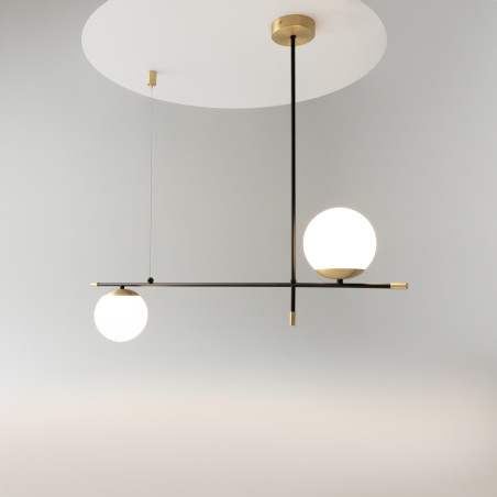 Lampa wisząca szklana czarna 2-punktowa MOD048PL-02G z serii Nostalgia - Lampy Maytoni