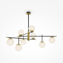 Lampa wisząca szklana czarna 9-punktowa MOD048PL-09G z serii Nostalgia - Lampy Maytoni