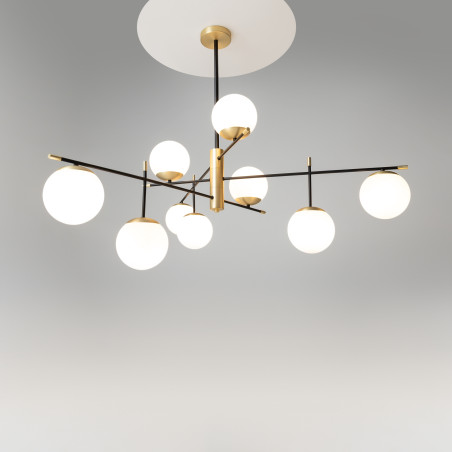 Lampa wisząca szklana czarna 9-punktowa MOD048PL-09G z serii Nostalgia - Lampy Maytoni