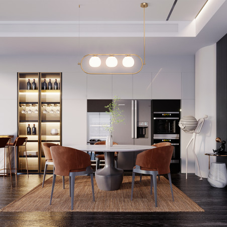 Lampa wisząca szklana mosiężna 3-punktowa MOD221PL-03BS z serii Erich - Lampy Maytoni