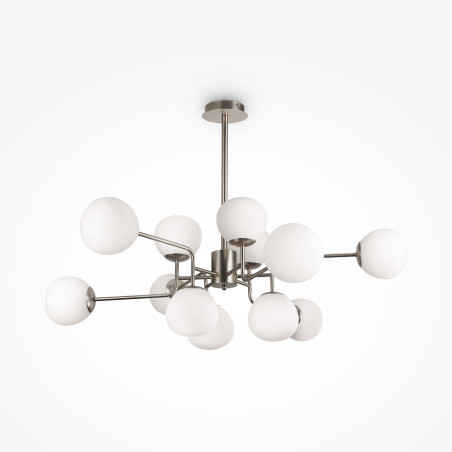 Lampa wisząca szklana niklowa 12-punktowa MOD221-PL-12-N z serii Erich - Lampy Maytoni