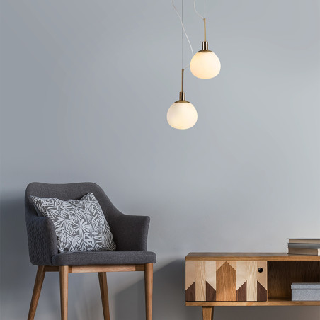 Lampa wisząca szklana mosiężna MOD221-PL-01-G z serii Erich - Lampy Maytoni
