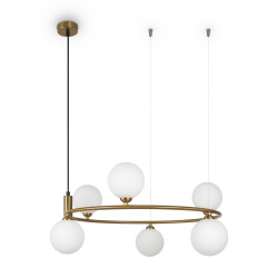 Lampa wisząca szklana miedziana 6-punktowa MOD013PL-06BS1 z serii Ring - Lampy Maytoni