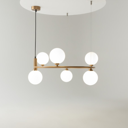 Lampa wisząca szklana miedziana 6-punktowa MOD013PL-06BS1 z serii Ring - Lampy Maytoni