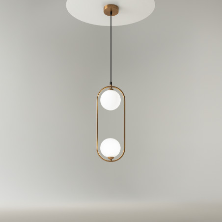 Lampa wisząca szklana miedziana 2-punktowa MOD013PL-02BS1 z serii Ring - Lampy Maytoni