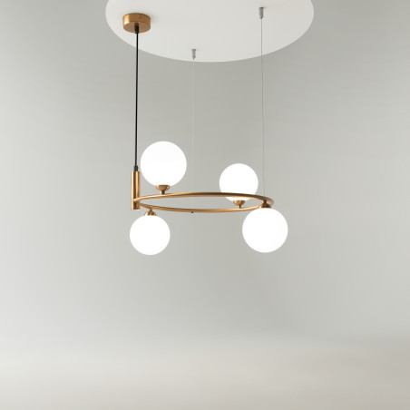 Lampa wisząca szklana miedziana 4-punktowa MOD013PL-04BS1 z serii Ring - Lampy Maytoni