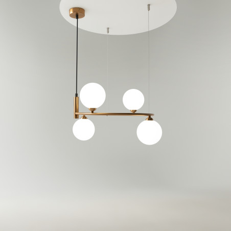 Lampa wisząca szklana miedziana 4-punktowa MOD013PL-04BS1 z serii Ring - Lampy Maytoni