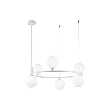 Lampa wisząca szklana biała 6-punktowa MOD013PL-06W z serii Ring - Lampy Maytoni