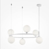 Lampa wisząca szklana biała 6-punktowa MOD013PL-06W z serii Ring - Lampy Maytoni