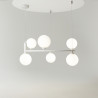 Lampa wisząca szklana biała 6-punktowa MOD013PL-06W z serii Ring - Lampy Maytoni